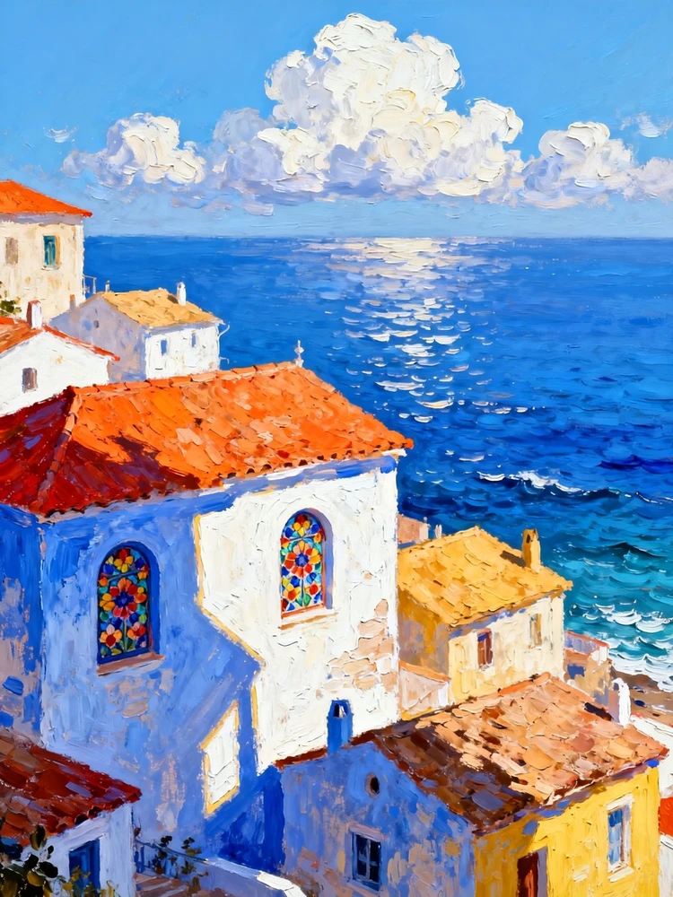 把照片变成地中海童话油画