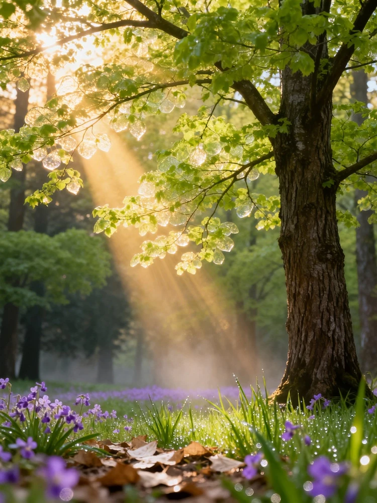 一键生成春日森林光影照