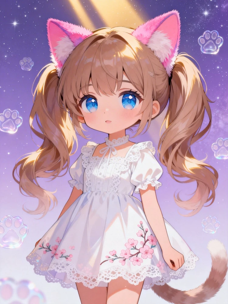 萌系猫耳二次元头像插画