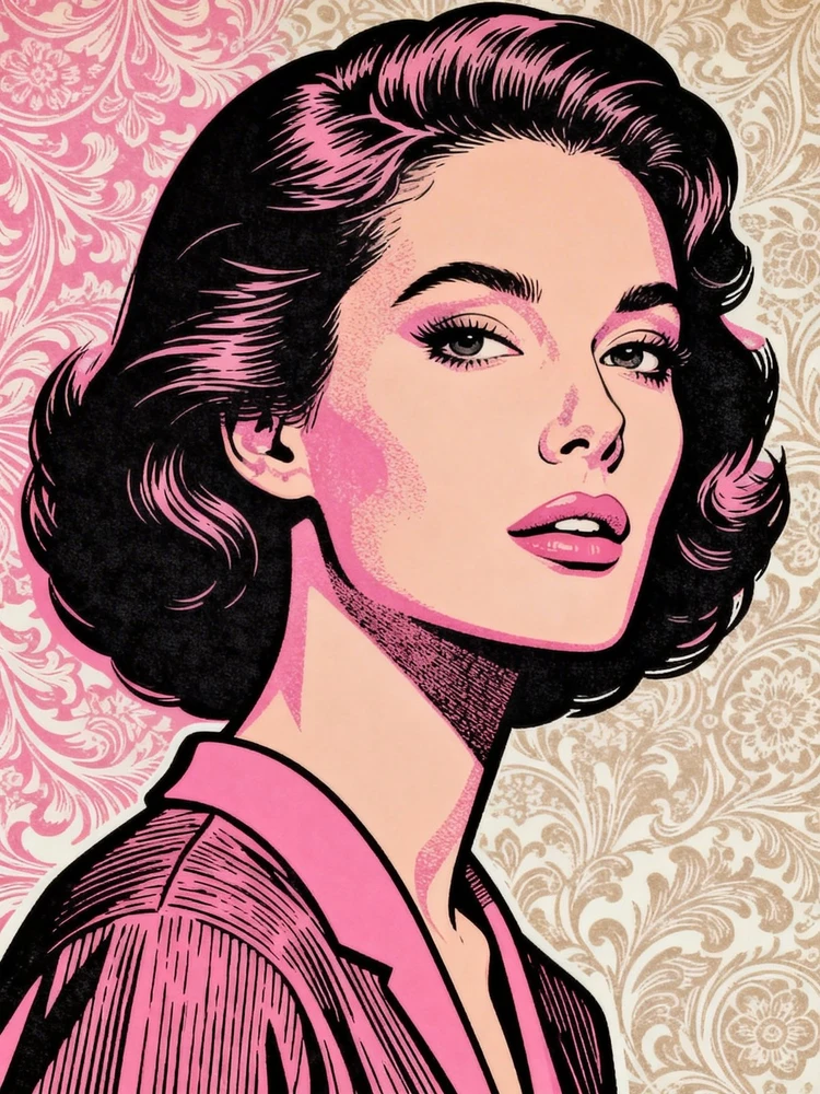 复古时尚杂志插画写真