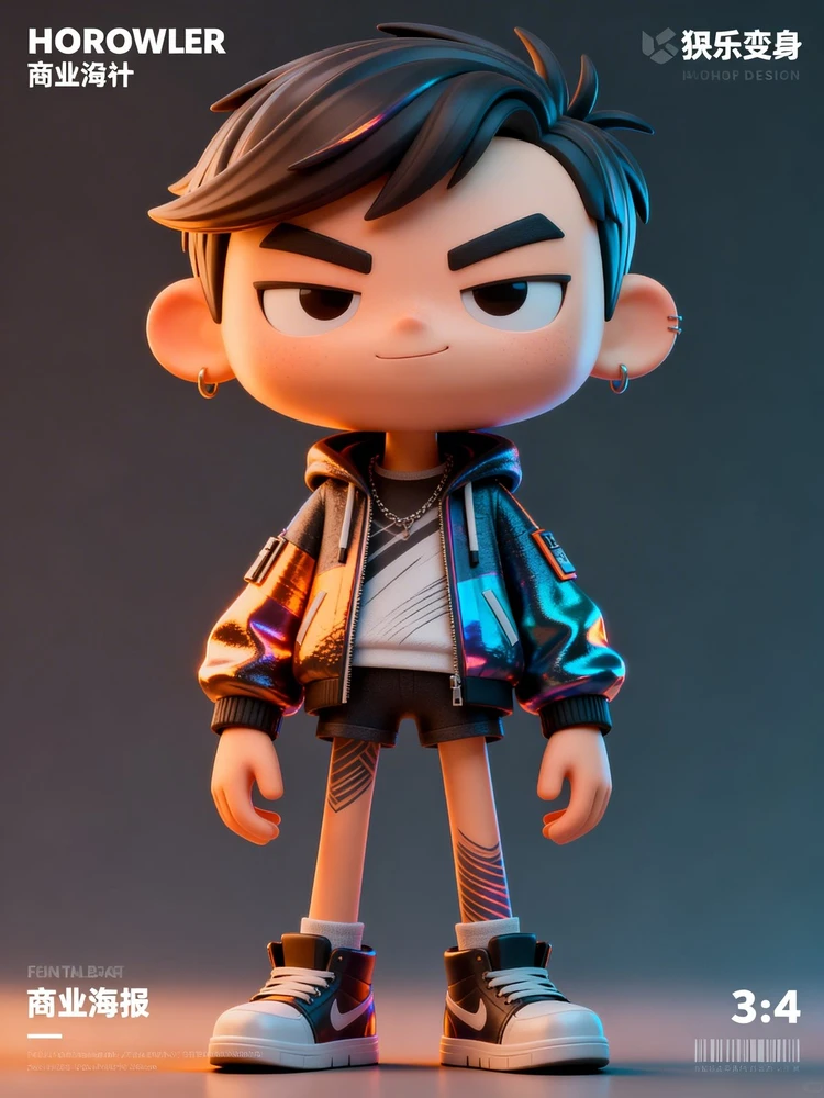 夸张3D卡通角色变身