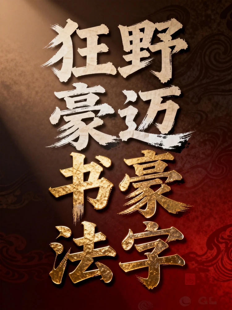 狂野豪迈书法字