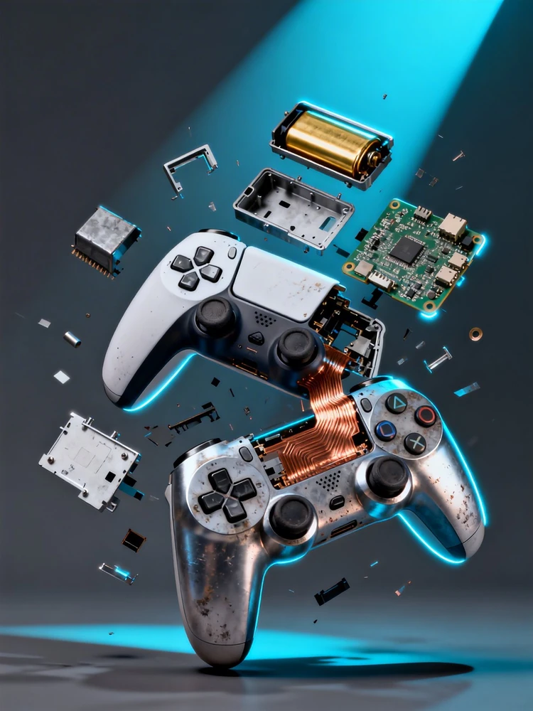 游戏手柄拆解爆炸海报