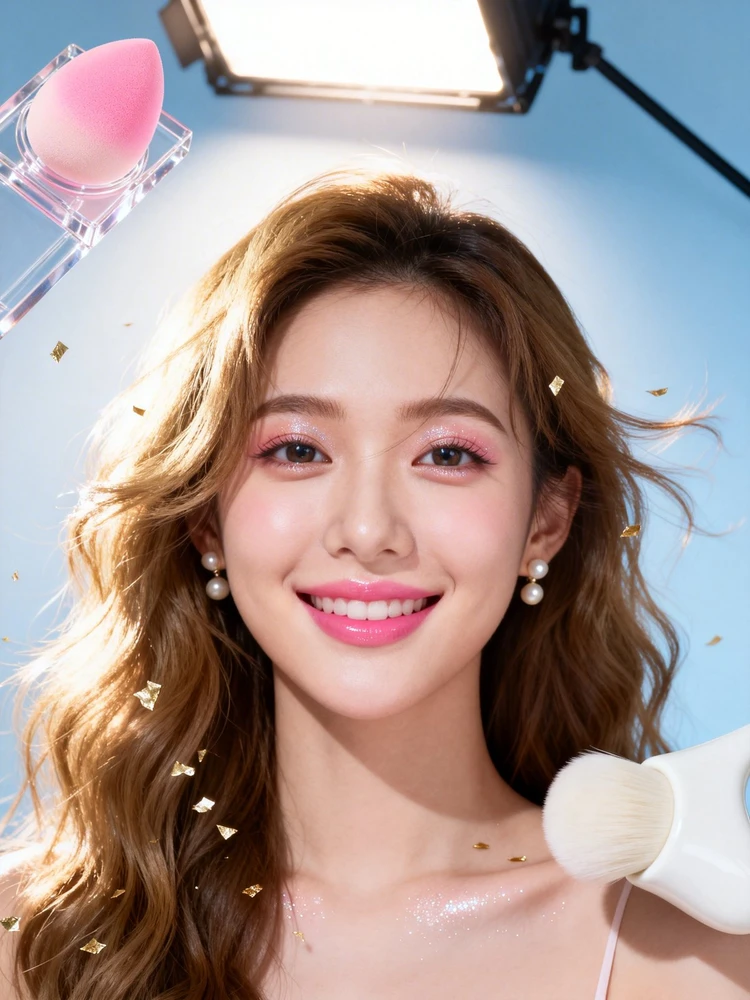 清新少女感美妆代言海报