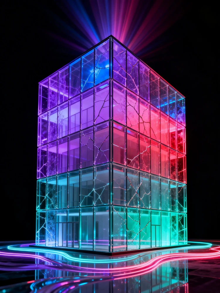 霓虹玻璃抽象艺术