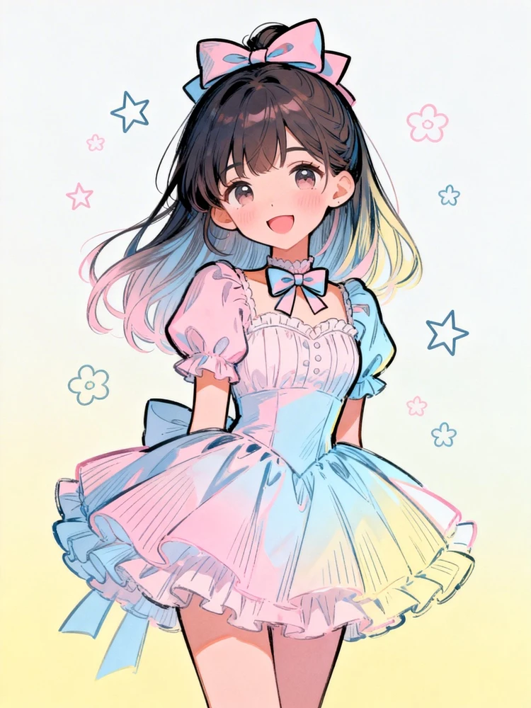 一键可爱风简笔插画壁纸