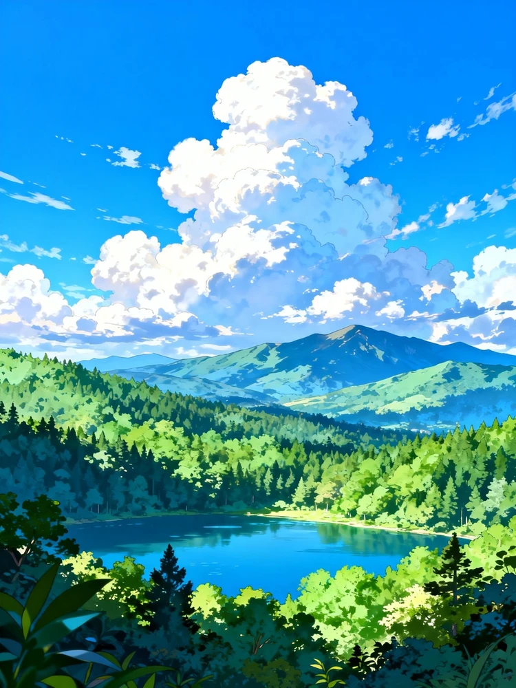 夏日治愈动漫风景画