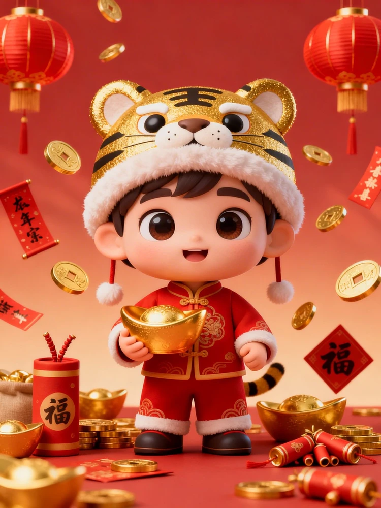 萌娃新春招财海报