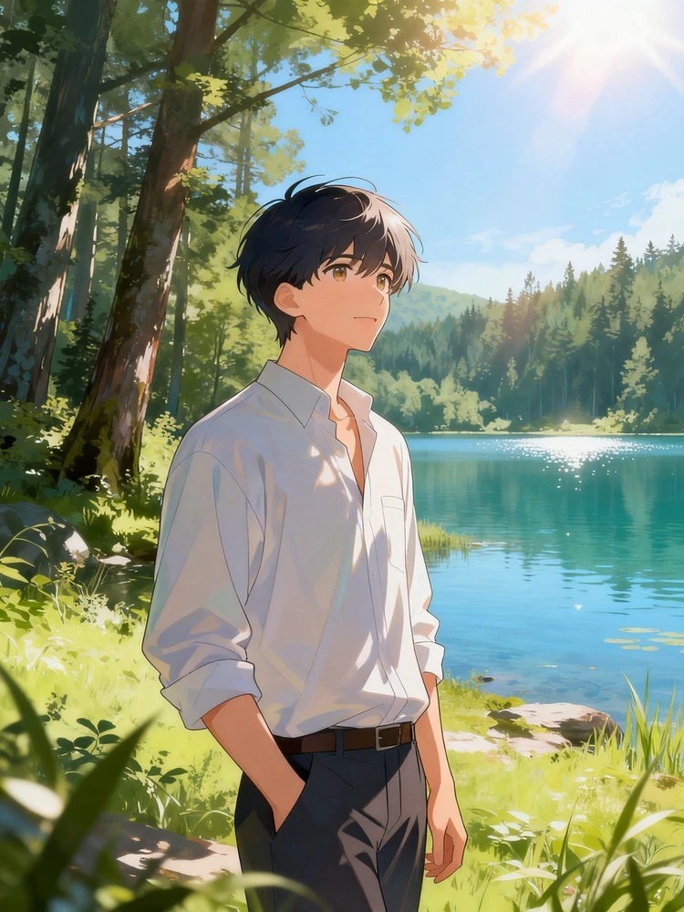 照片变治愈系动漫风景插画