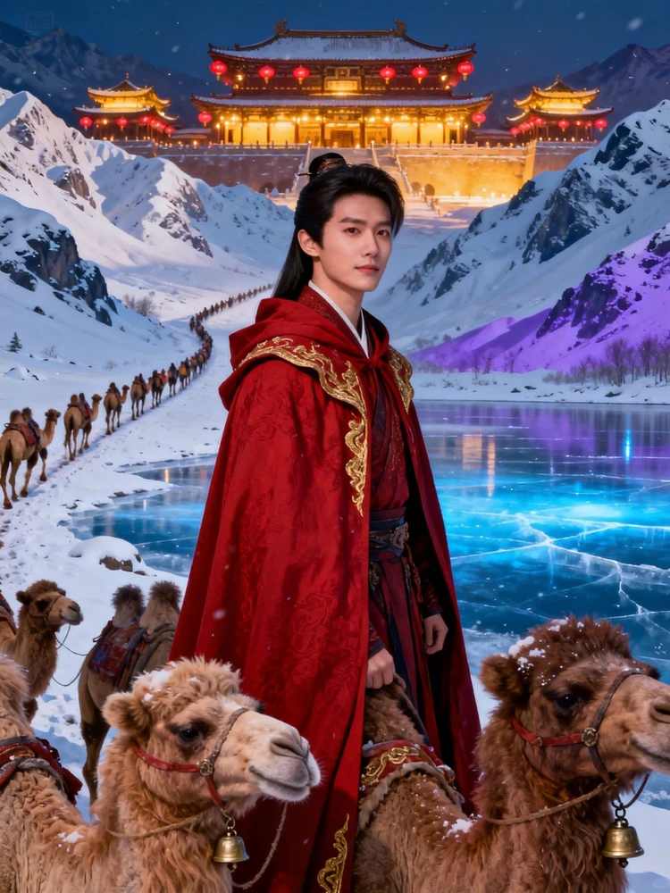 国风雪境驼队奇境照