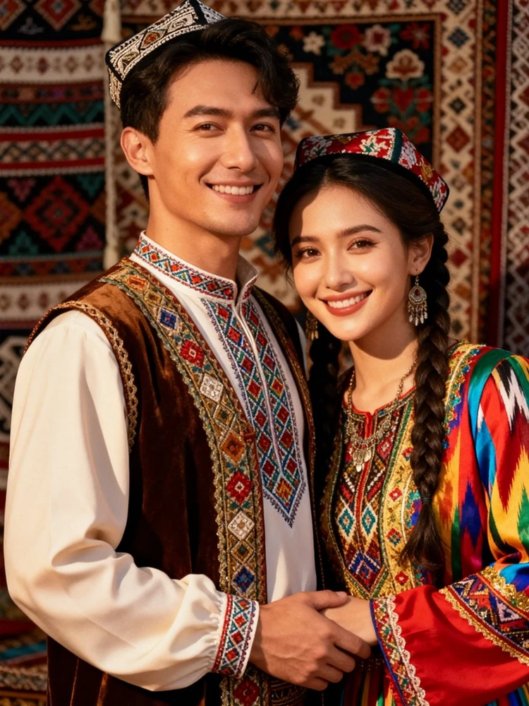 民族情侣风情海报