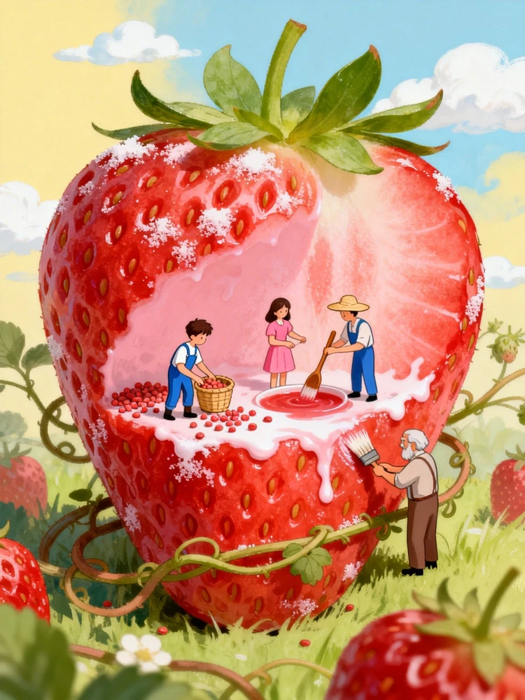 童话微缩水果海报