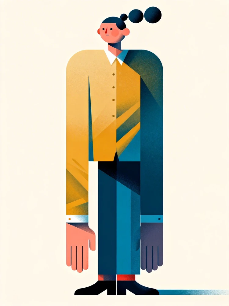 超现实扁平插画人像