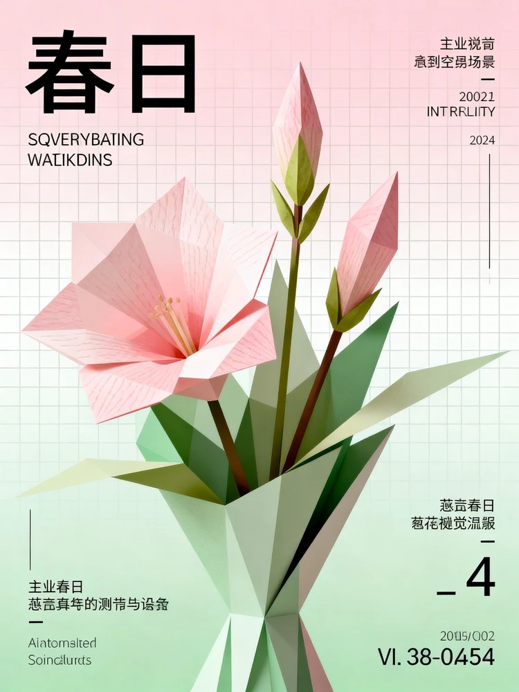 春日几何风海报生成器