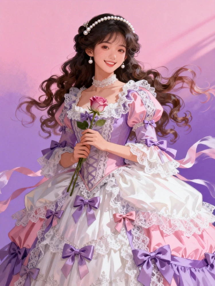 甜系洛可可少女插画