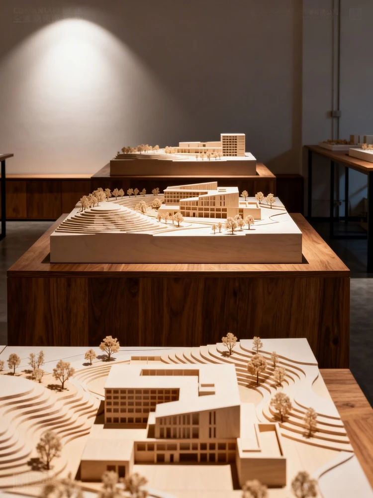 工作室中的模型展示情景