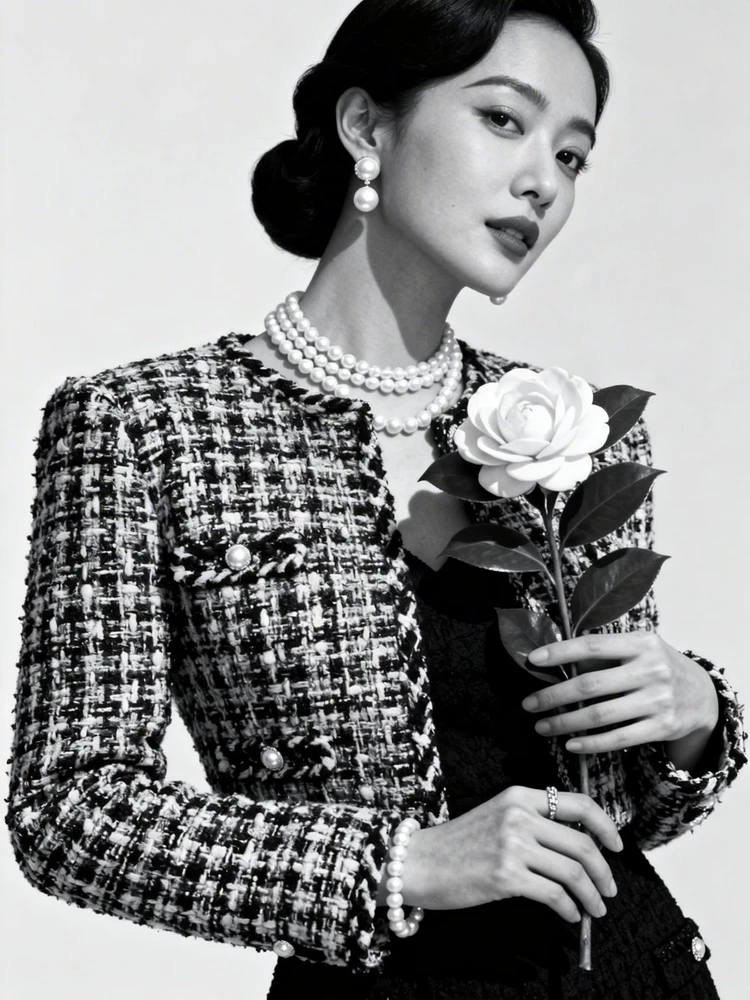 轻奢名媛粗花呢时尚海报