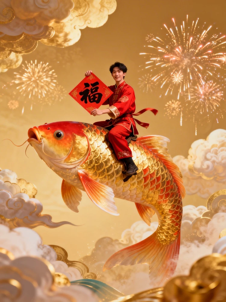 新年锦鲤送福写真