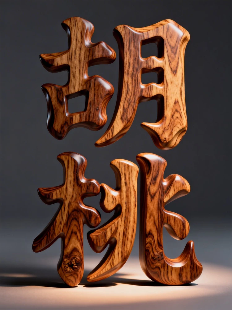 胡桃木流体艺术字