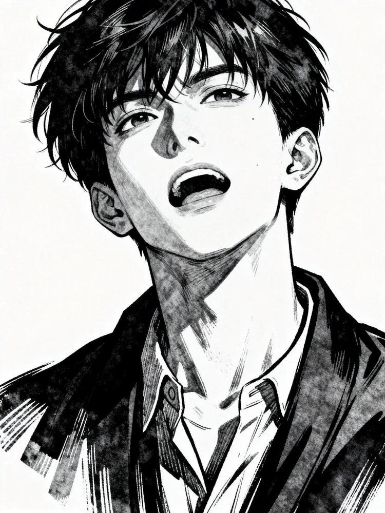 黑白漫画版画头像