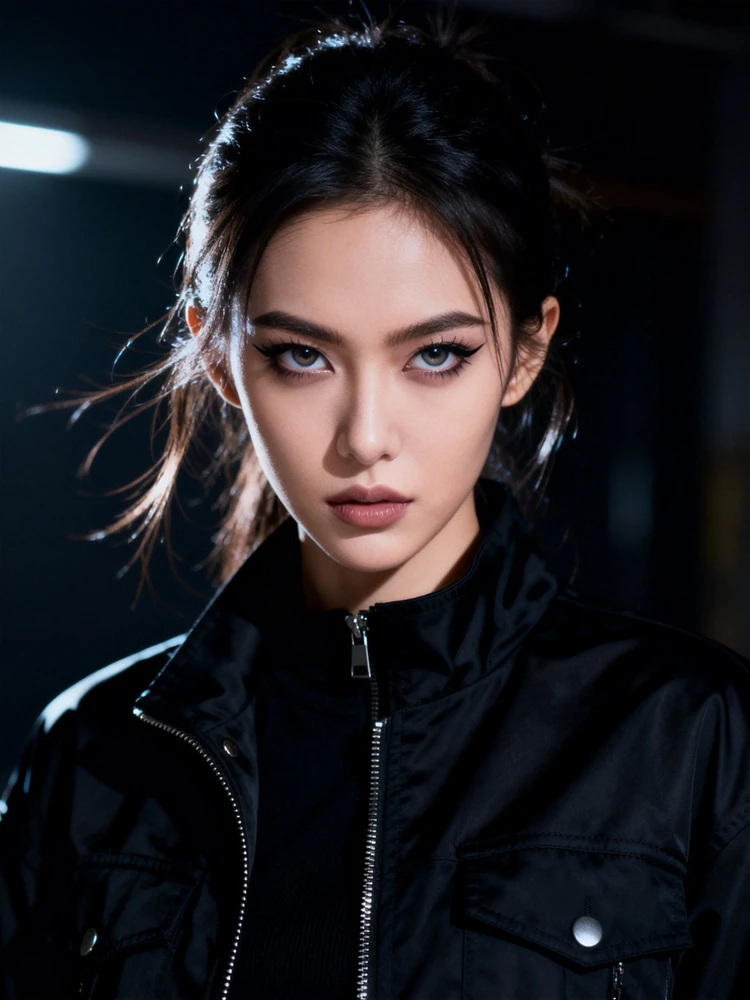 夹克-黑色炫酷少女