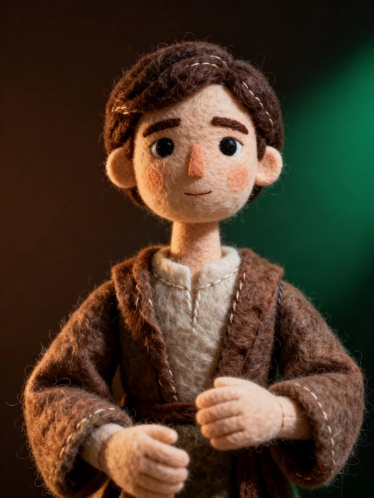怪诞毛毡人偶照