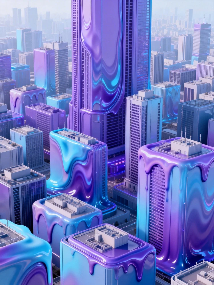 流体渐变艺术未来海报