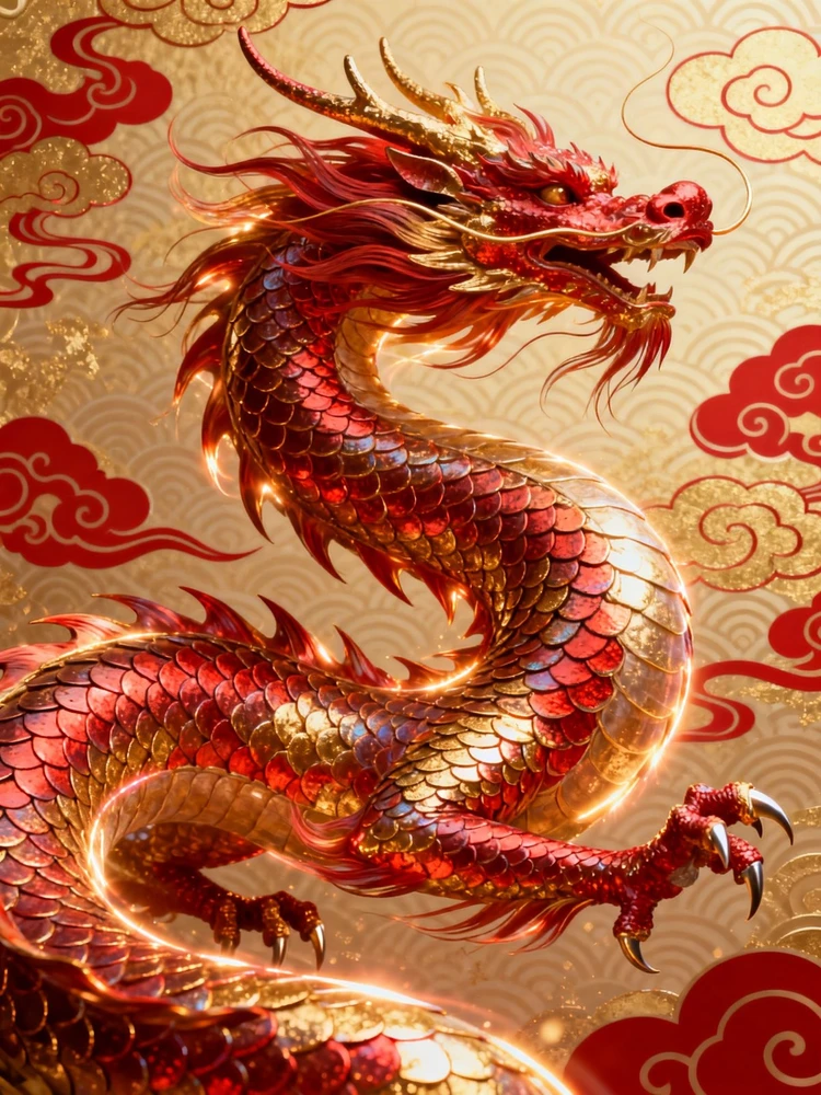 鎏金神龙国风海报