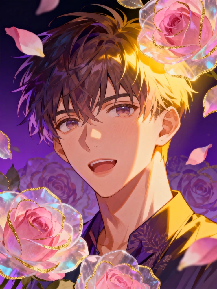 二次元角色玫瑰漫画封面