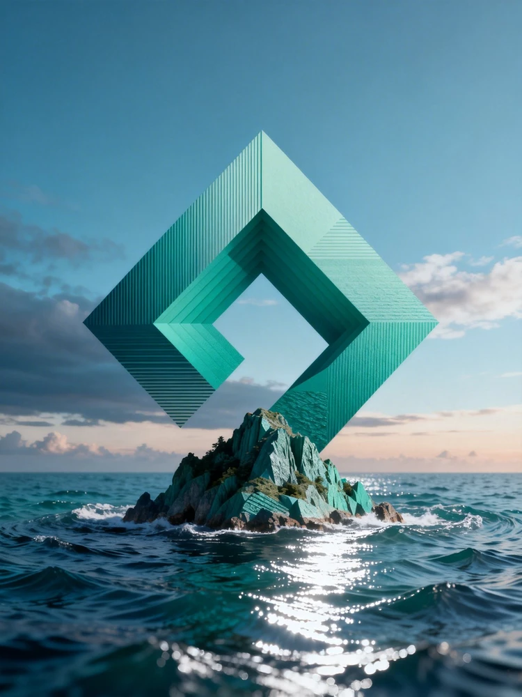 海上岛屿符号艺术图