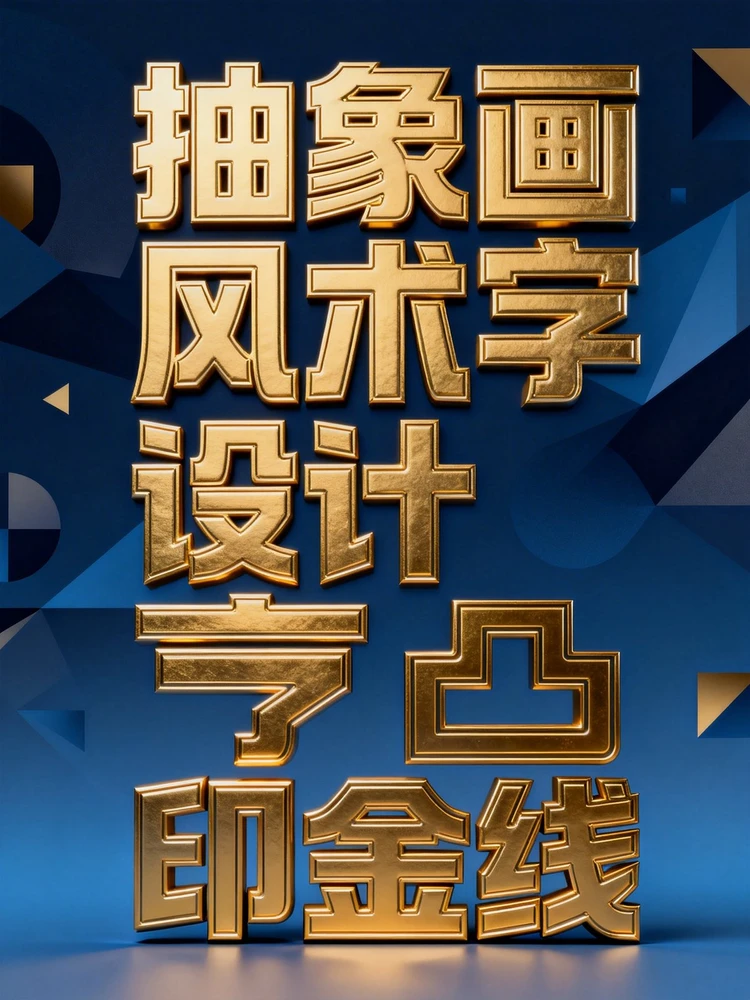 抽象画风艺术字设计丨凸印金线