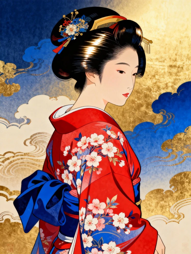 一键生成浮世绘和风人物插画