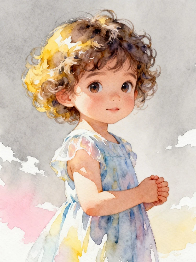 照片变Q版湿彩治愈插画