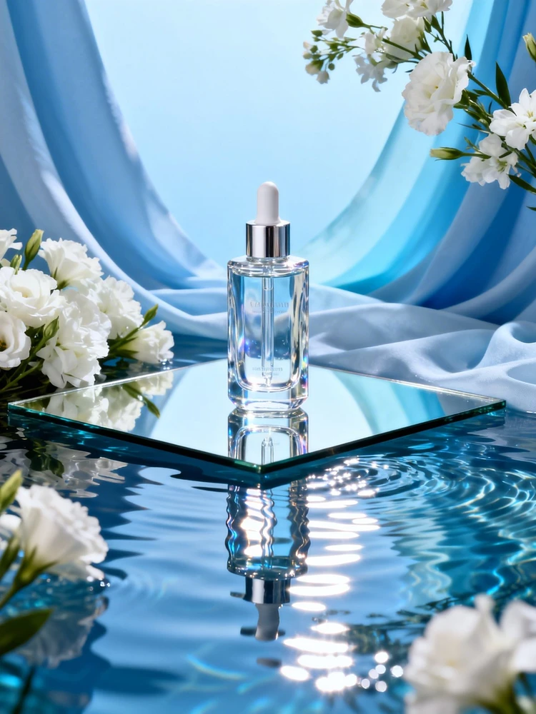 高级香水蓝调水景海报