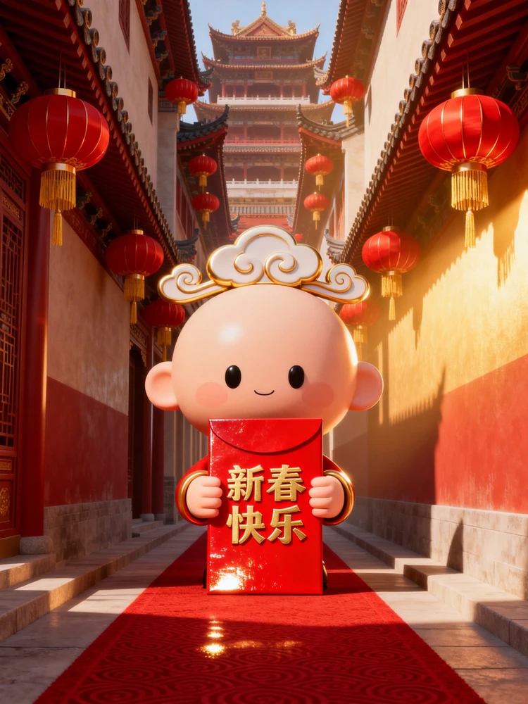 极端大透视新春3D卡通送红包