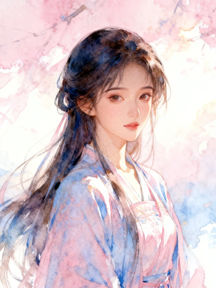 淡彩古风头像_手绘唯美古风女头像小说封面