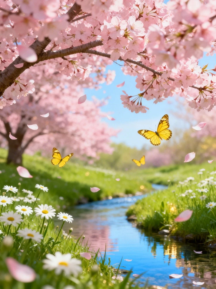 治愈的春天景色，春天海报