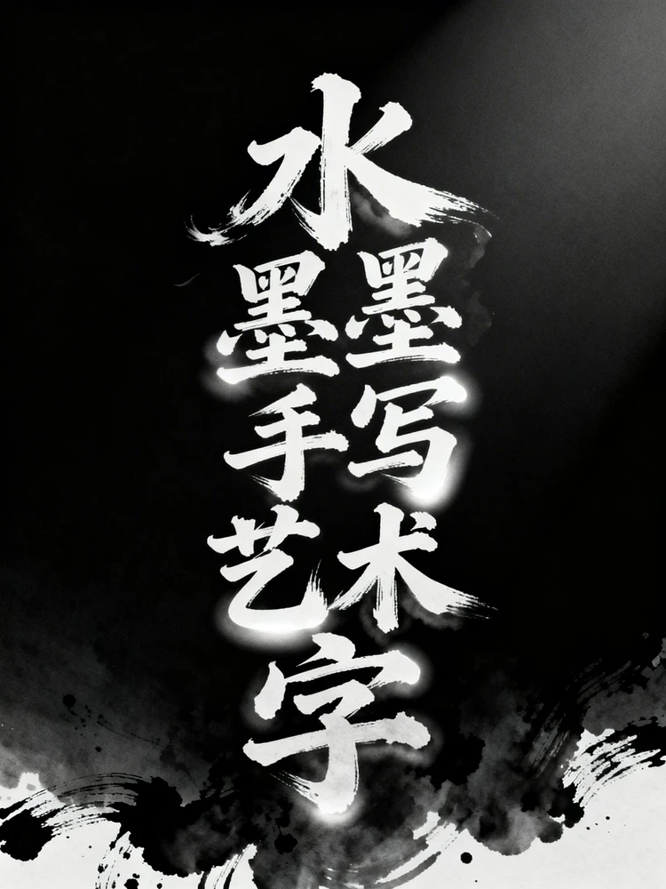 水墨手写艺术字