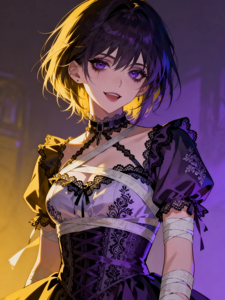 甜丧病娇风二次元角色插画