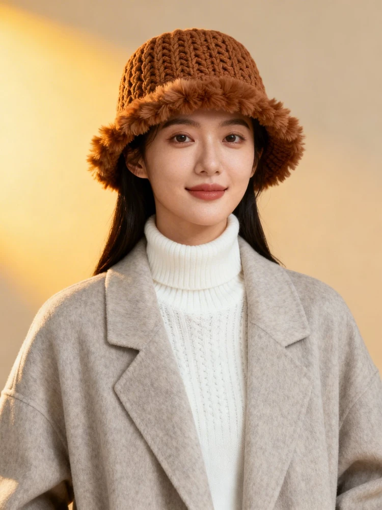 帽子女模特毛线帽模特电商产品电商场景摄影