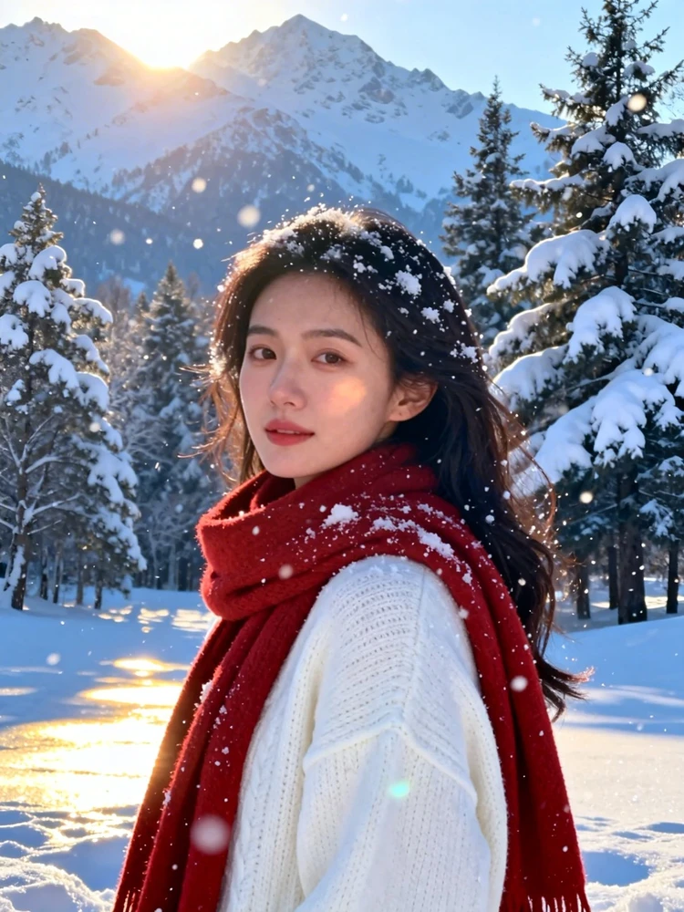 雪地人像绘画写真