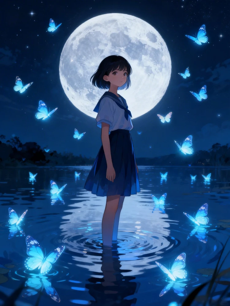 月夜治愈系梦幻插画