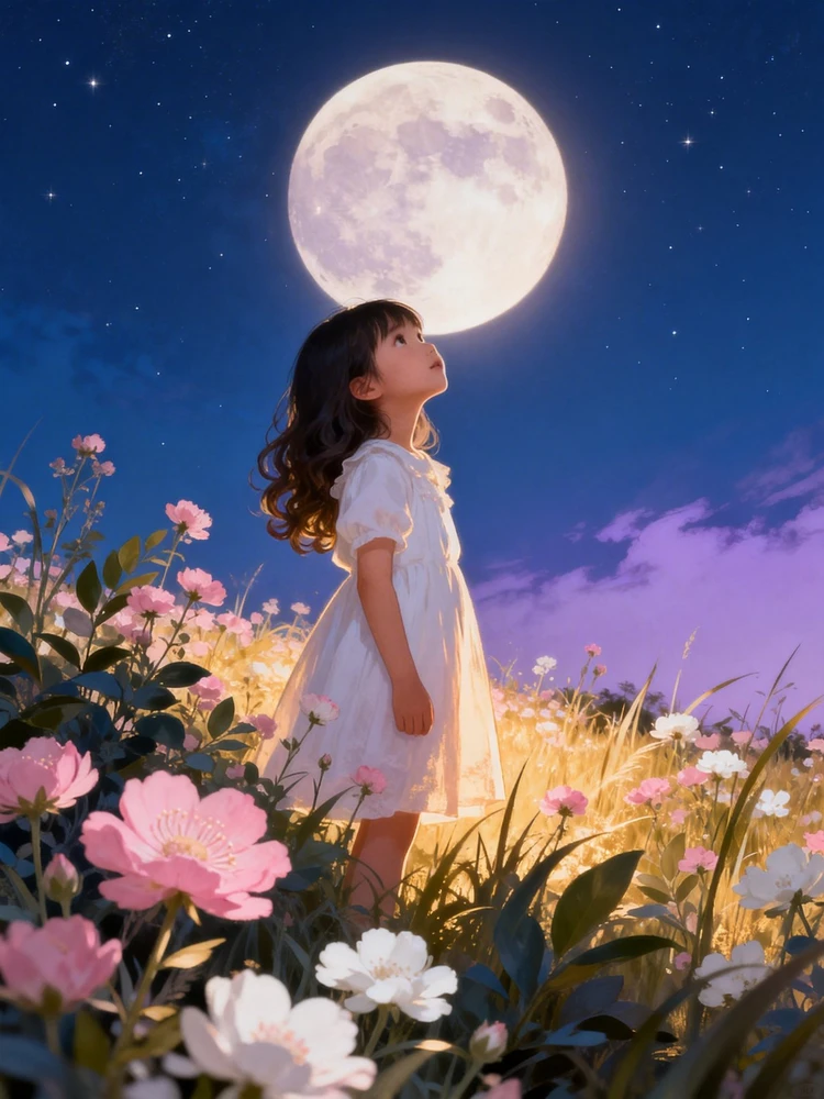 童话月夜梦境插画