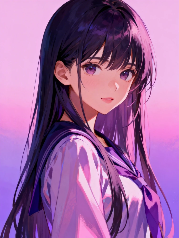 日系厚涂动漫少女立绘