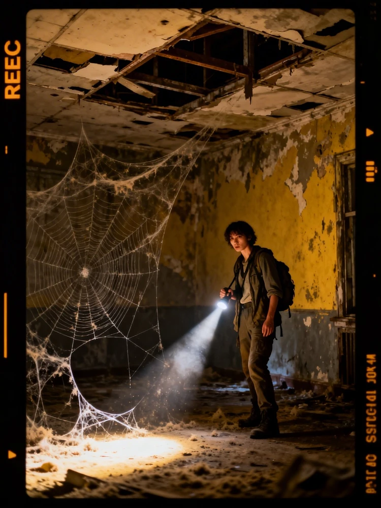 废墟探险录像风写真