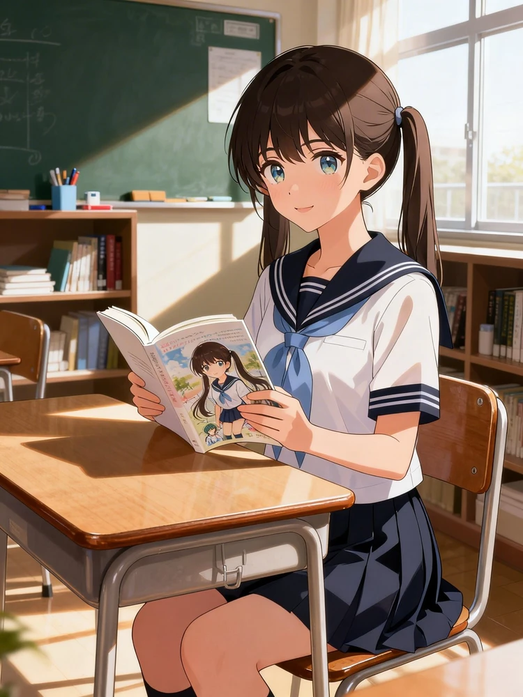 日系校园动漫插画