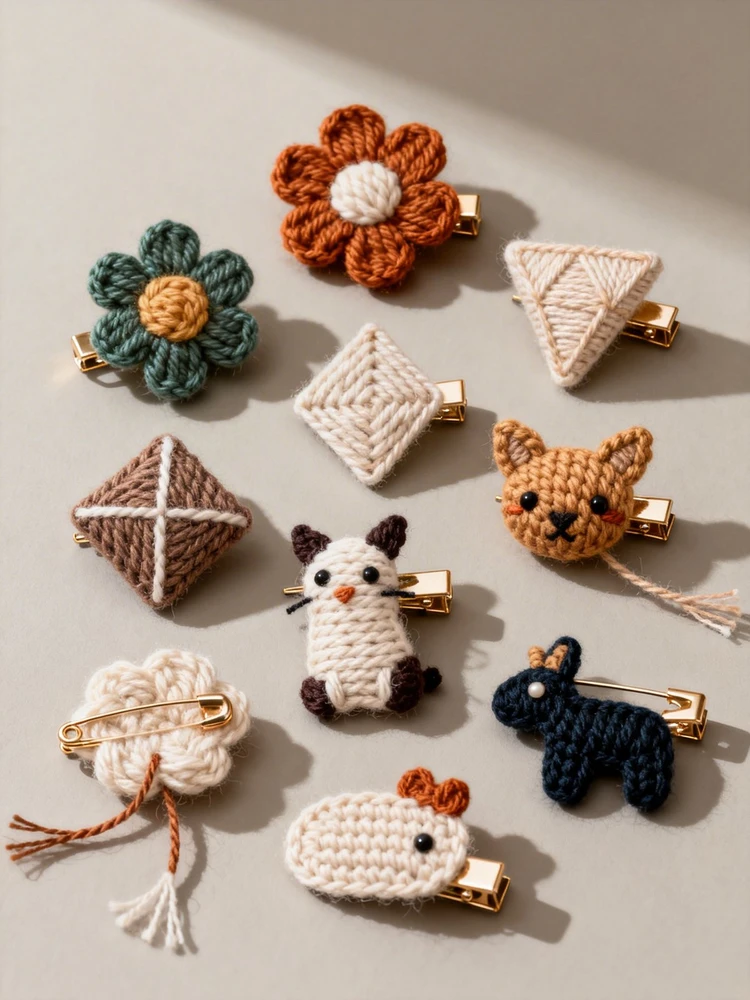 手工编织胸针套装设计