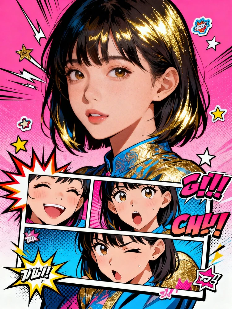 动漫角色拼贴海报