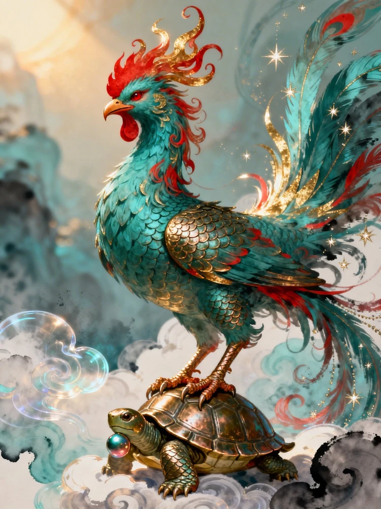 古风山海经神兽神宠立绘风格！