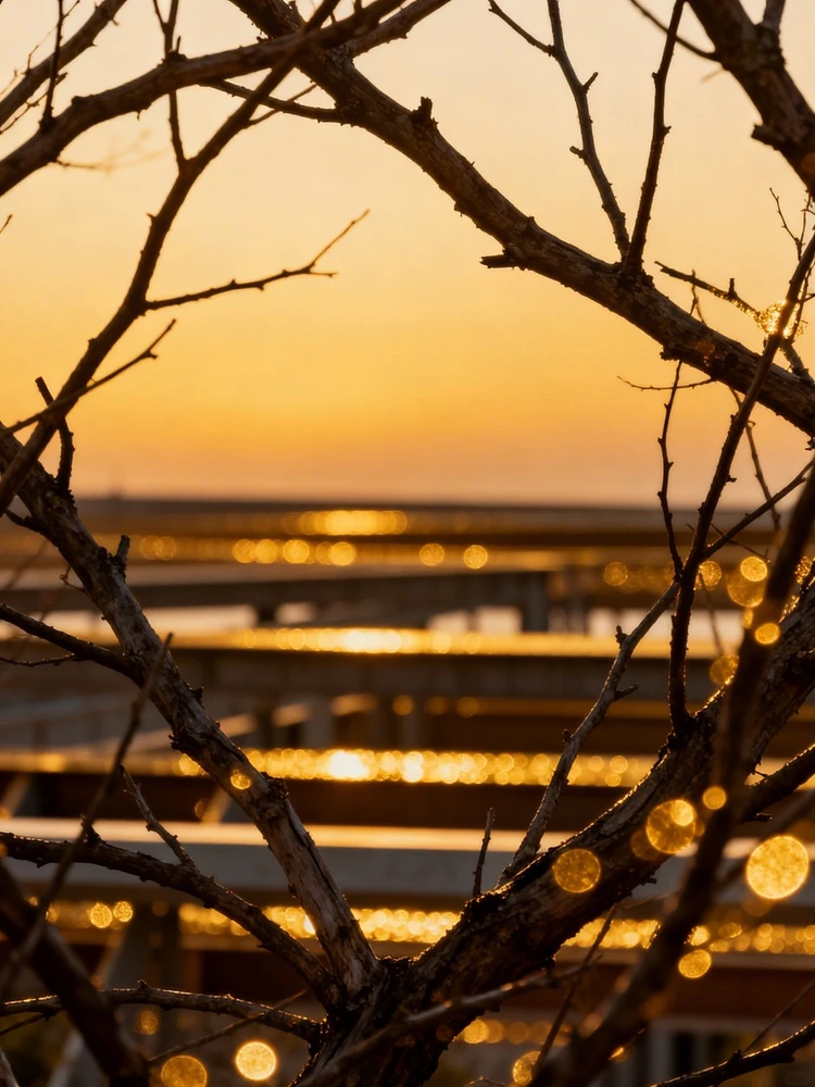 枯枝金辉特效场景